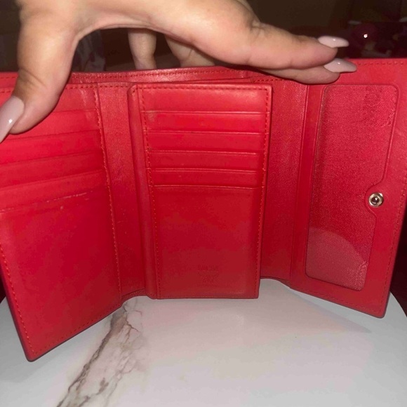 FINAL PRICE MCM Red Leather Tri-Fold Wallet - Picture 12 of 13